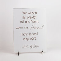 Personalisiertes Gedenkschild "Wir wissen.."