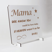 Gedenkschild "Mama we know you would be here...
