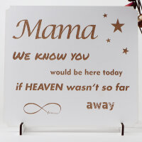 Gedenkschild "Mama we know you would be here...