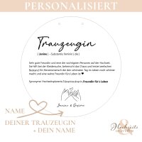 Personalisiertes Trauzeuginnen-Holzschild