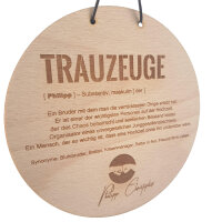 Personalisiertes Trauzeugen-Holzschild