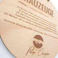 Personalisiertes Trauzeugen - Holzschild