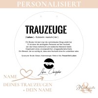 Personalisiertes Trauzeugen - Holzschild