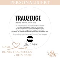 Personalisiertes Trauzeugen-Holzschild