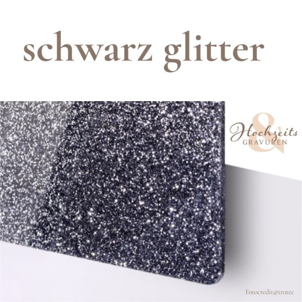 Acryl schwarz glitter